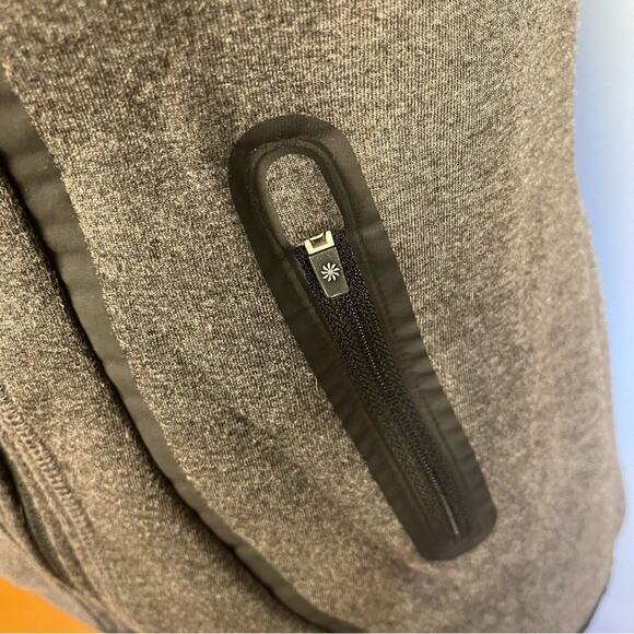 Athleta Fuse Scuba Hoodie Jacket Grey Black Trim XS Style #242921 - Picture 9 of 11